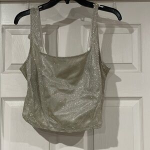 GBG Los Angeles Glittering Silver Camisole